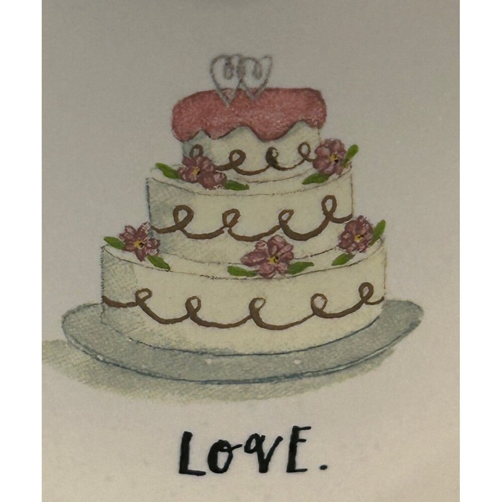 Rae Dunn Coffee Mug Artisan Collection Wedding Cake Love Mug Pink White - Picture 2 of 7